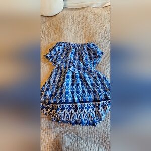 Olivaceous Blue and White Mini Dress